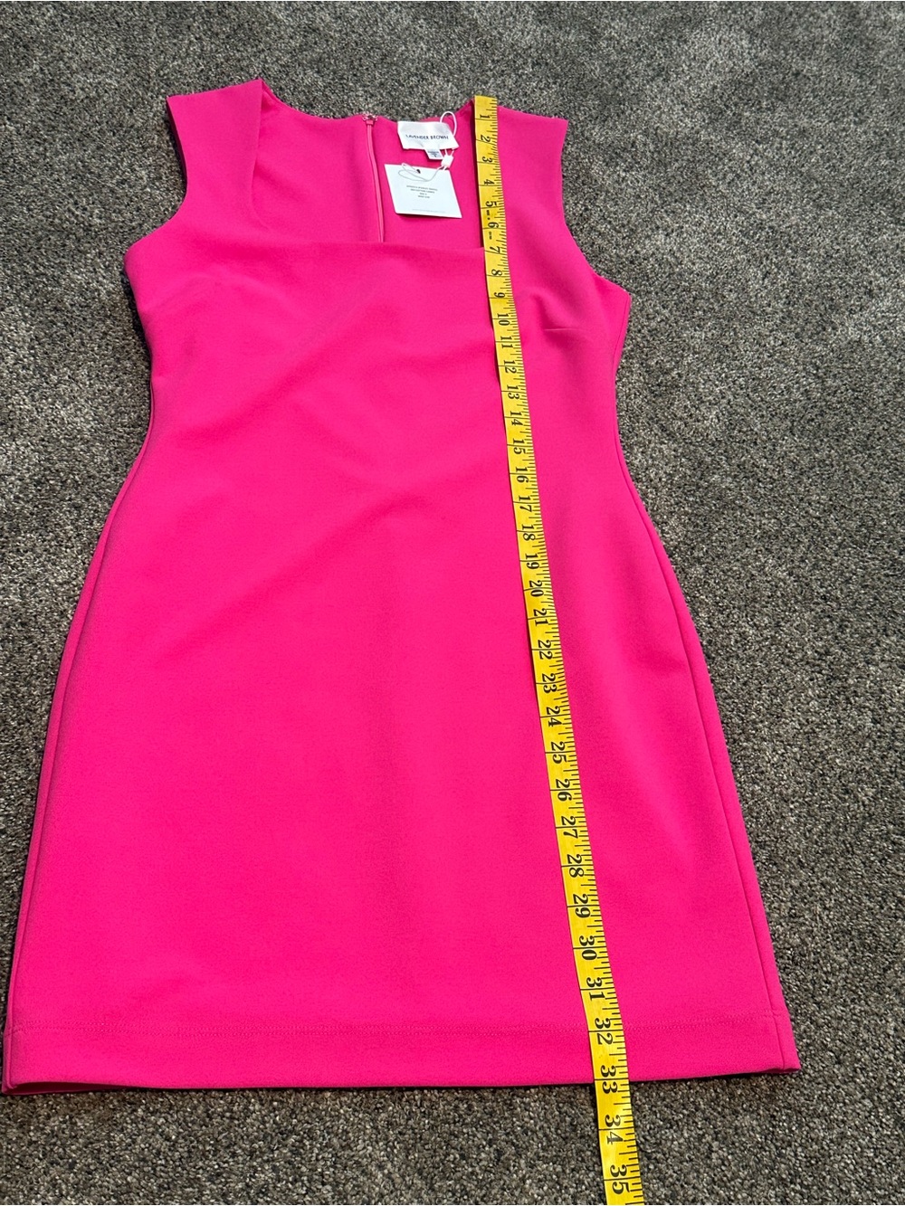 Lavender Brown NWT Fuchsia Scoop Neck Bodycon Dress Women’s Size Small AYQ2215 - Picture 11 of 13